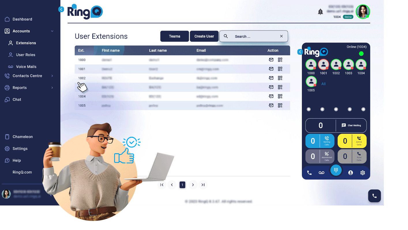 RingQ Web Client call parking