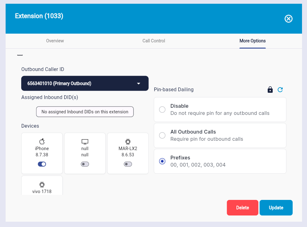 RingQ outbound rules more options