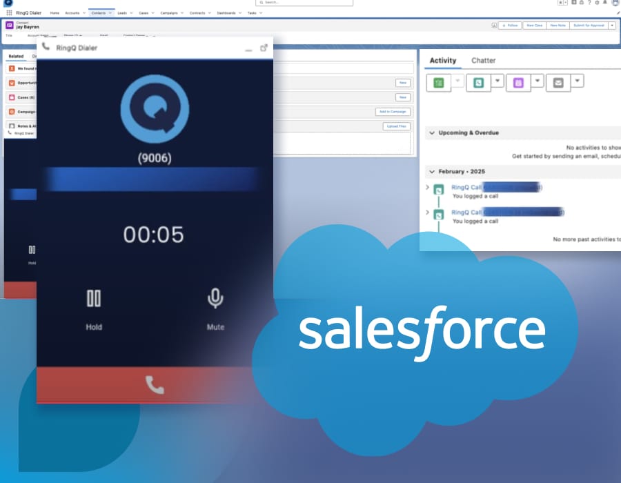 Manage calls and contacts with the Salesforce CTI dialer by RingQ