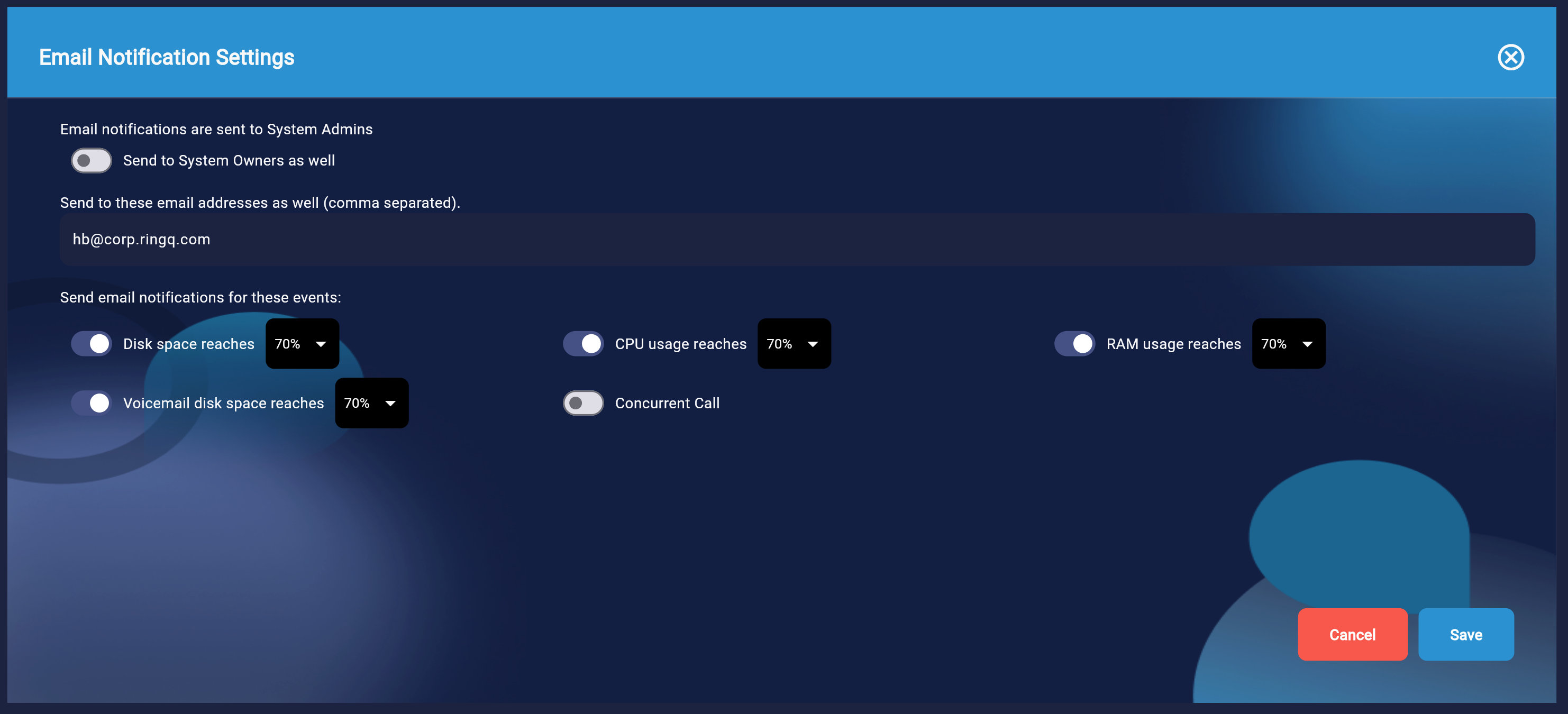 RingQ Email Notifications