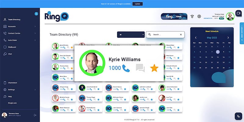 Viewing Team Members in RingQ