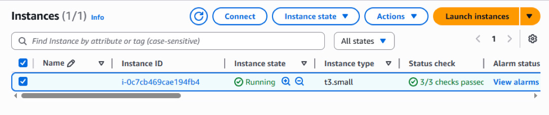 ringq Select the instance and confirm the following details