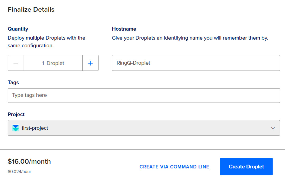 ringq The droplet will now be created